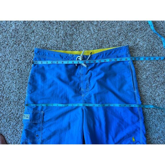 POLO By Ralph Lauren, Men's size Large; swim trunks/shorts; Blue & Yellow - Picture 4 of 7